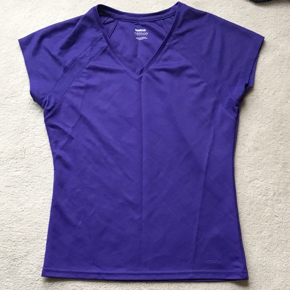 Reebok Purple Short Sleeve Workout Top - Picture 2 of 4